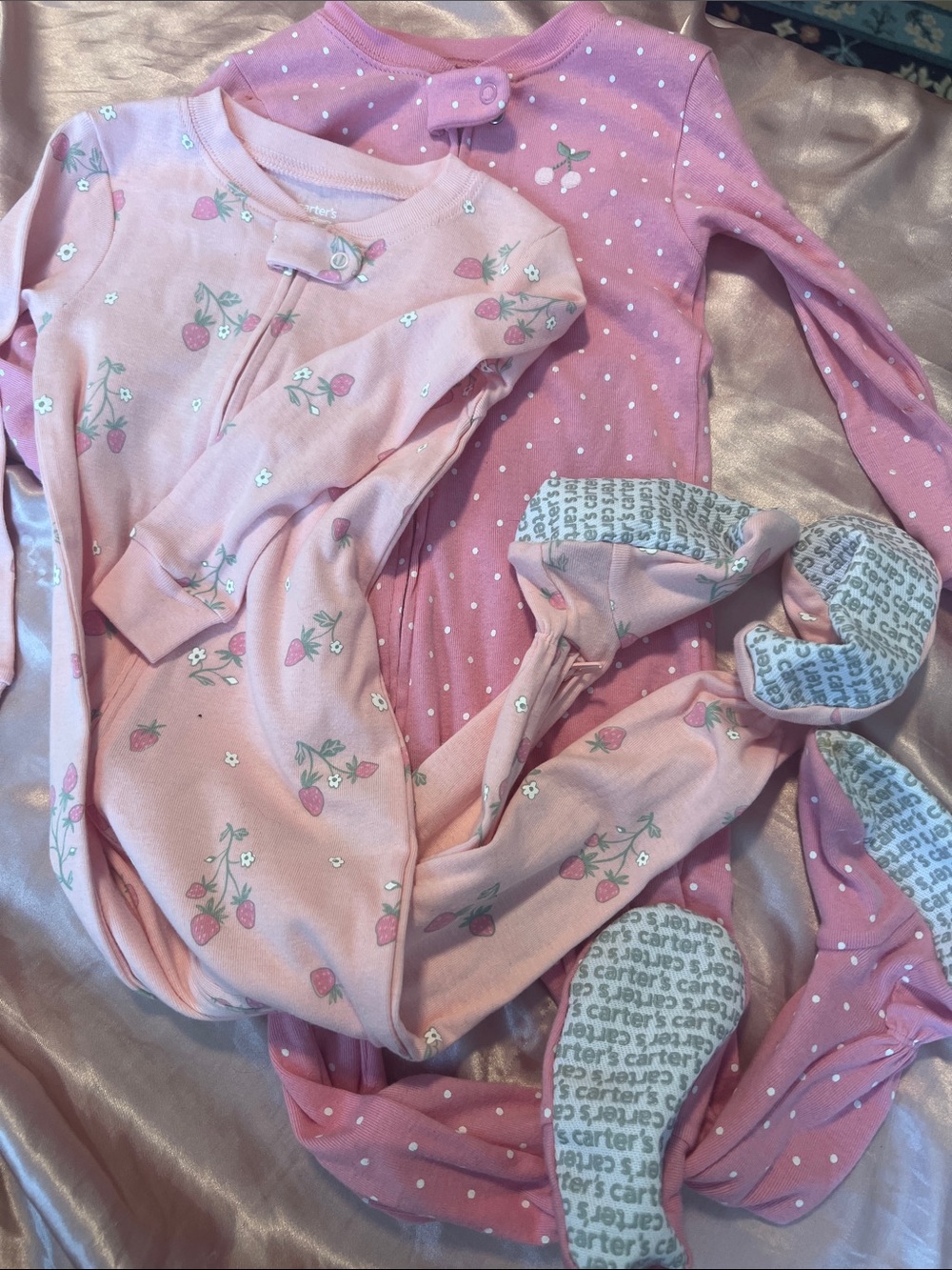 18-24M Carter's Pink Strawberry Print & Polka Dot 2-Pack Kids Pajamas